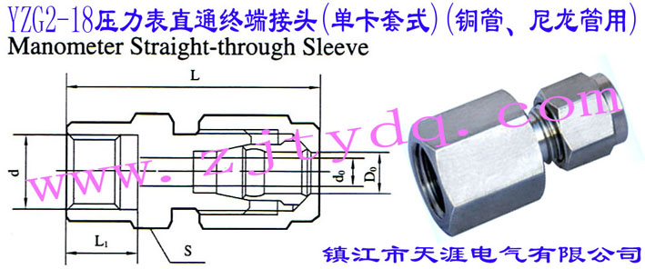 YZG2-18ֱͨK˽^(οʽ)(~)Manometer Straight-through Sleeve